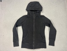 Lululemon Scuba Hoodie Womens XS Black Full Zip Thumbholes Fleece Jacket picture