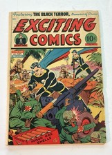 EXCITING COMICS #36 Schomburg Jap War Cover  1944 Better BLACK TERROR Solid  picture