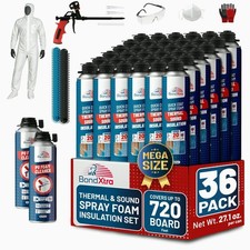 BondXtra Spray Foam Insulation Kit (36 x 32.80 oz/930 gr720 Brd ft) Self Expan picture