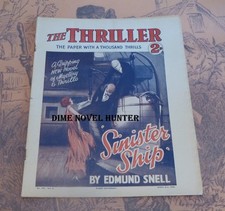 EDMUND SNELL SINISTER SHIP THE THRILLER LIBRARY #165 GREAT COVER MAGAZINE PULP picture