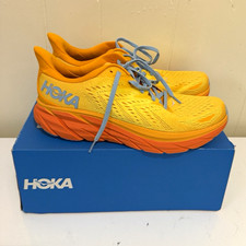 HOKA Mach 6 Men's Yellow/Orange/Blue Low Top Lace-Up Mesh Running Sneakers picture