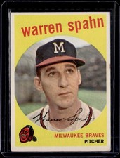 1959 Topps #40b Warren Spahn picture
