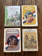 Lot 4 Vtg Garrard Bios - Discover, Americans All, Washington, Banneker picture
