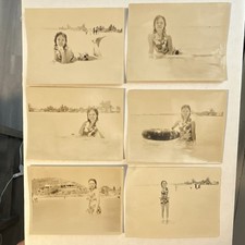 Vintage Original Sepia Snapshot Lot of 6 Vietnamese Woman Beach Mid-1960s picture