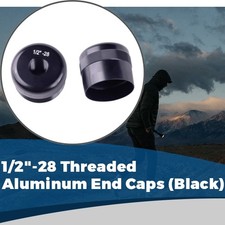 1/2-28 Aluminum End Caps Replacement For 6061 Aluminum Cell Cap Set Black picture