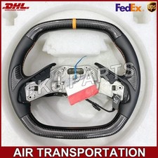 Real Carbon Fiber Heated Steering Wheel For C8 Corvette 2020-2026 Orange Line picture