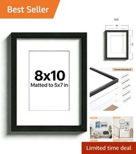 Elegant 8x10 Black Picture Frame - Classic Minimalist Wall Hanging Design picture
