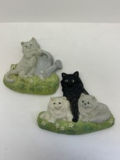 2 ENESCO 1980’s Giftware Cat 3D Flat Pair picture