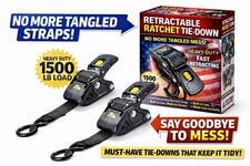 2 inch Seatbelt Heavy Duty Grade Retractable Ratchet Straps – 3300lb Tie Downs picture
