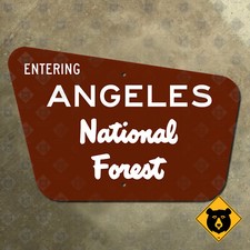 California Entering Angeles National Forest highway road sign San Gabriel 21x14 picture