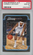 Graded 2003-04 Bowman RCs & Stars Carmelo Anthony #140 RC Card PSA 10 picture