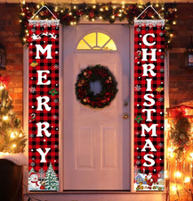 Christmas Decorations Merry Christmas Banner Xmas Porch Door Sign 72