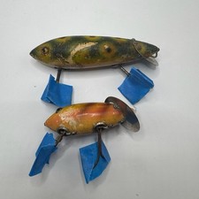 Two (2) Vintage Heddon 1920s Baby Crab Wigglers picture
