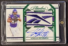2023 Flawless Adrian Peterson Emerald Symbolic Reebok Patch Auto #2/2 Vikings picture