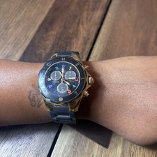 Michele Women GP Black Tahitian Jelly Bean Large Chronograph Watch MWW12F000044 picture