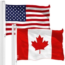 G128 Combo: American USA Flag & Canada Canadian Flag Printed 4x6 Ft picture