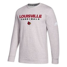 Louisville Cardinals Adidas Men's Gray Climawarm Team Issue Tech Fleece Crew picture