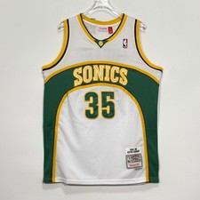 Kevin Durant #35 Sewned Men's Jersey ,White/Green/Yellow Size：S-2XL picture