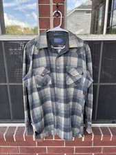 Vintage Pendleton High Grade Western Wear Pearl Button Snap Wool Shirt L Tall picture