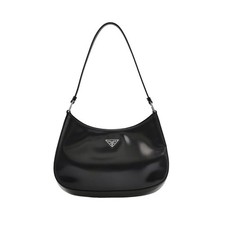 15% OFF Prada Cleo Medium Black Polished Silver Triangle Logo Shoulder Bag picture