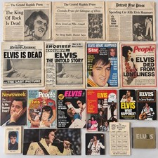 Elvis Presley 1977 Death Newspapers Magazines Books Vintage Memorabilia Lot picture