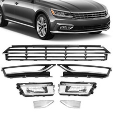 For VW Passat 2012-2015 Front Bumper Fog Lights Corner Lamp & Lower Grille 7PC picture