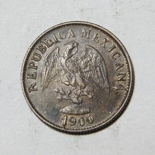 1900 Zs Z Mexico Ten 10 Centavos CHOICE XF+ Condition Nice Original Color -650- picture