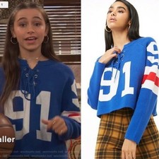 Forever21 Blue 91Lace Up Cropped Sweater NWT S-As Seen On TV Ravens Home Rare picture