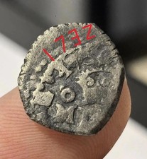 RARE 1732 O/M MEXICO CITY SPANISH COLONIAL   1/2 REALE COB picture