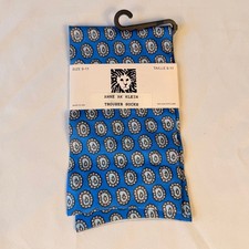 Vintage Anne Klein Blue Printed Trouser Socks Size 9–11 NWT picture