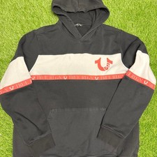 True-religion Men's Black and Navy Hoodie picture