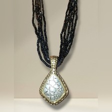 Premier Designs Pendant And Black Multistrand Necklace picture
