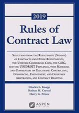 Rules of Contract Law 2019 - Paperback, by Knapp Knapp Charles - Acceptable n picture