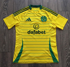 MEN'S S CELTIC FC 2024 2025 AWAY FOOTBALL SHIRT ADIDAS JERSEY IU1315 YELLOW RARE picture