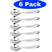 6- Pack Soup Spoons Round Stainless Steel Bouillon Spoon picture