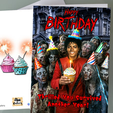 Michael Jackson Thriller Birthday Card  Funny Birthday Card Fan Art Gift picture