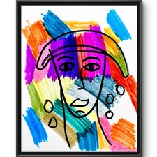 Rutenberg Original 11x14 Abstract Rainbow Abstract Face Painting on Heavy Paper picture