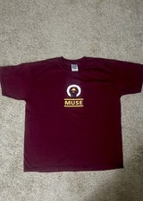Vintage Muse (Uk Band) maroon t-shirt from Showbiz era (1999), “Cave” artwork picture