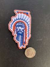 Illinois Fighting Illini Vintage Embroidered Iron On Patch  2.5” X 1.5” picture