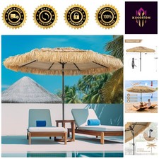 Durable 8FT Tiki Patio Umbrella with Zinc Alloy Tilt for Ultimate Relaxation picture
