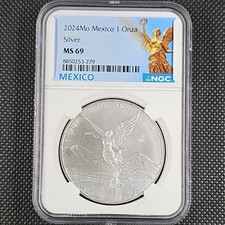 2024 Mo Mexico 1 Onza Silver Libertad NGC MS69 picture