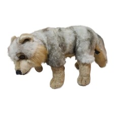 1996 Aurora Classic Handcrafted Realistic Wolf Plush Stuffed Animal Standing picture