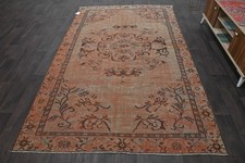 Oushak 6x9,Turkish Rug,vintage,anatolian,TERRACOTTA,kilim,Bohemian,handmade,wool picture