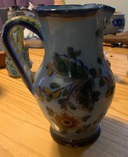 Vintage 1944 Fabrica de Sant’Anna hand painted faience pitcher picture