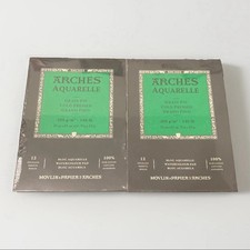 Lot Of 2 Arches 9x12 inch Cold Press Watercolour Natural White 140lb P11 picture