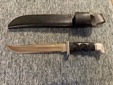 Vintage BUCK 120 USA 3 Line Fixed Blade Hunting Knife With Sheath picture