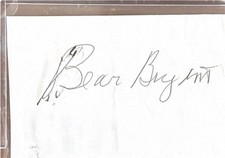 PAUL “BEAR” BRYANT AUTOGRAPH -JSA LOA & VINTAGE 1966 ALABAMA “I BELIEVE “ DECAL picture