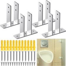 4/8/16 Pack Urinal Screen Brackets for 1 Inch Partition Panels Polished Chrome picture