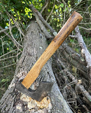 Vintage Japanese Masakari Axe Hand Forged Signed Punch Marked Restored picture