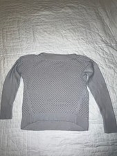 Banana Republic Womens Medium Gray Textured Knit Sweater With Ribbed Hem & Cuffs picture